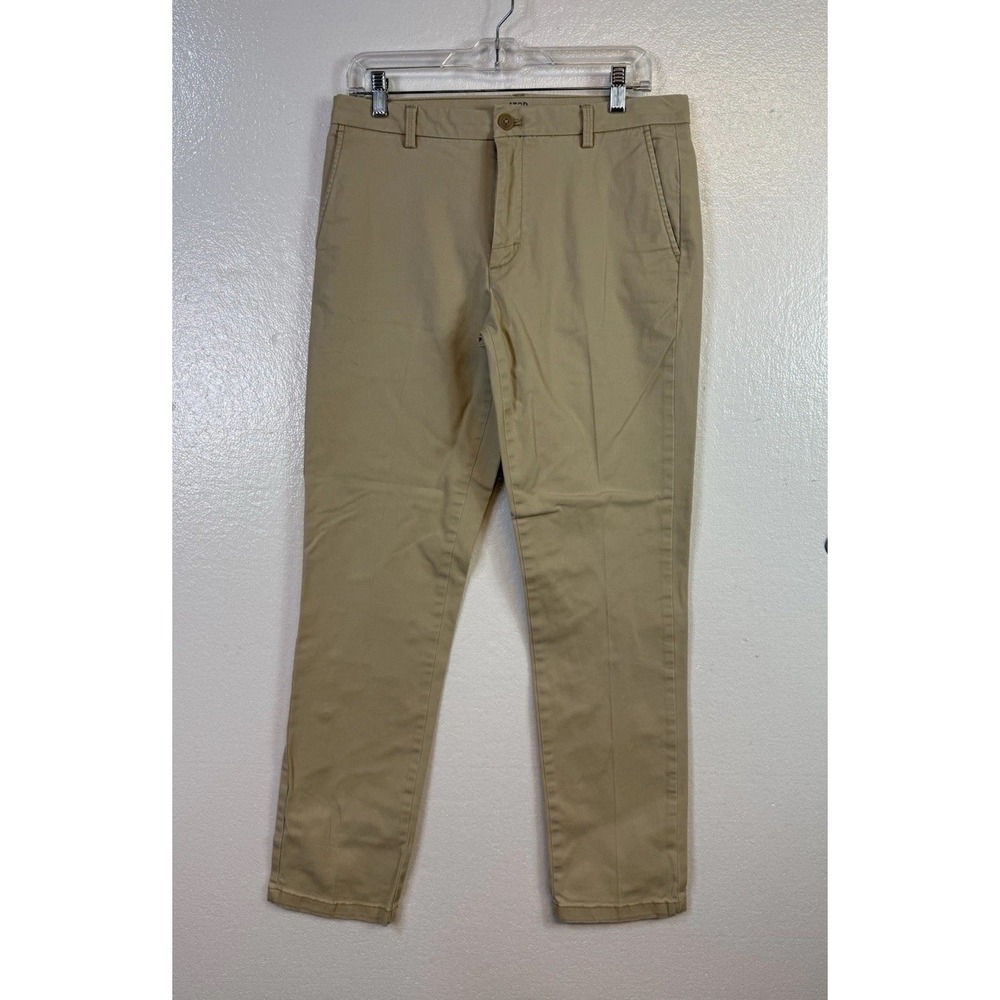 IZOD Saltwater Chino Pants Mens 30x32 Beige Slim Fit Straight Flat Front Cotton